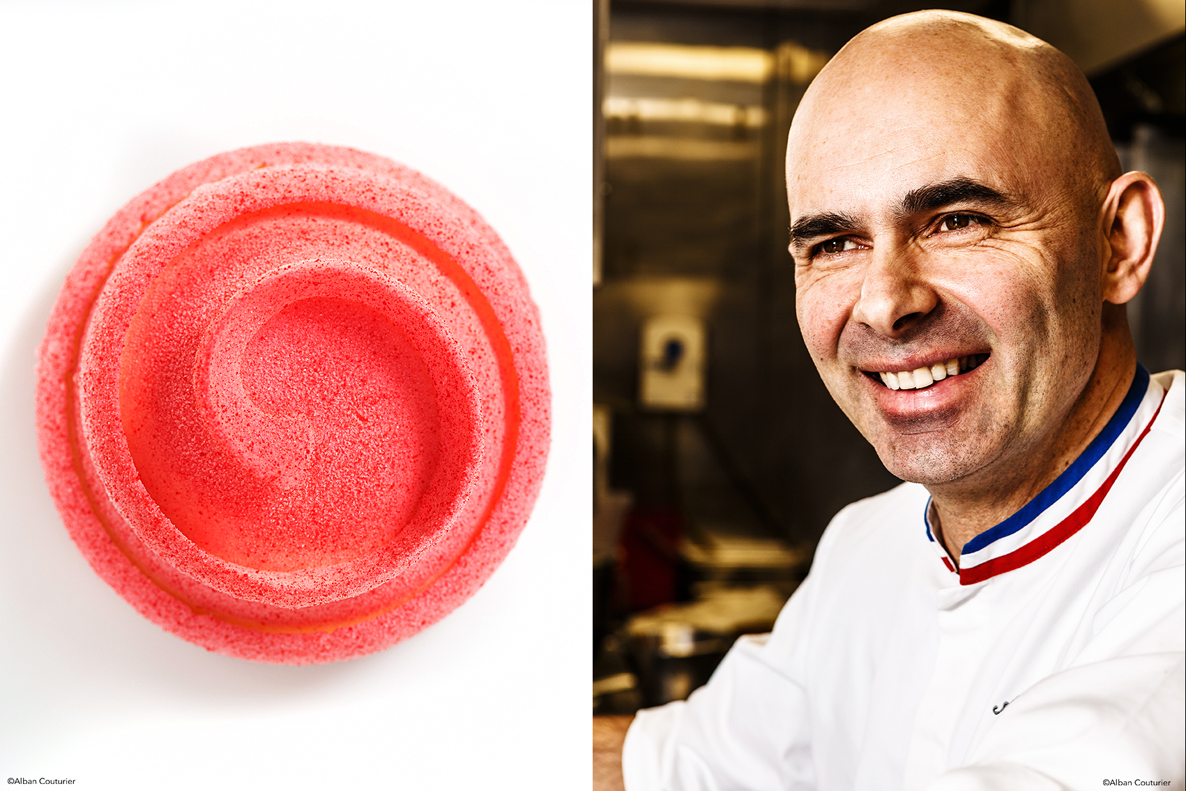 Portrait du chef Angelo Musa, MOF Patissier, Dans les cuisines du Plazza Athenee, Paris ©Alban Couturier