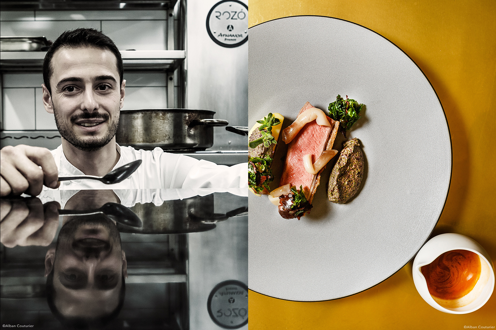 Portrait du chef Diego Delbecq, Restaurant ROZO, Lille, 1 etoile au guide Michelin, recette gourmande ©Alban Couturier