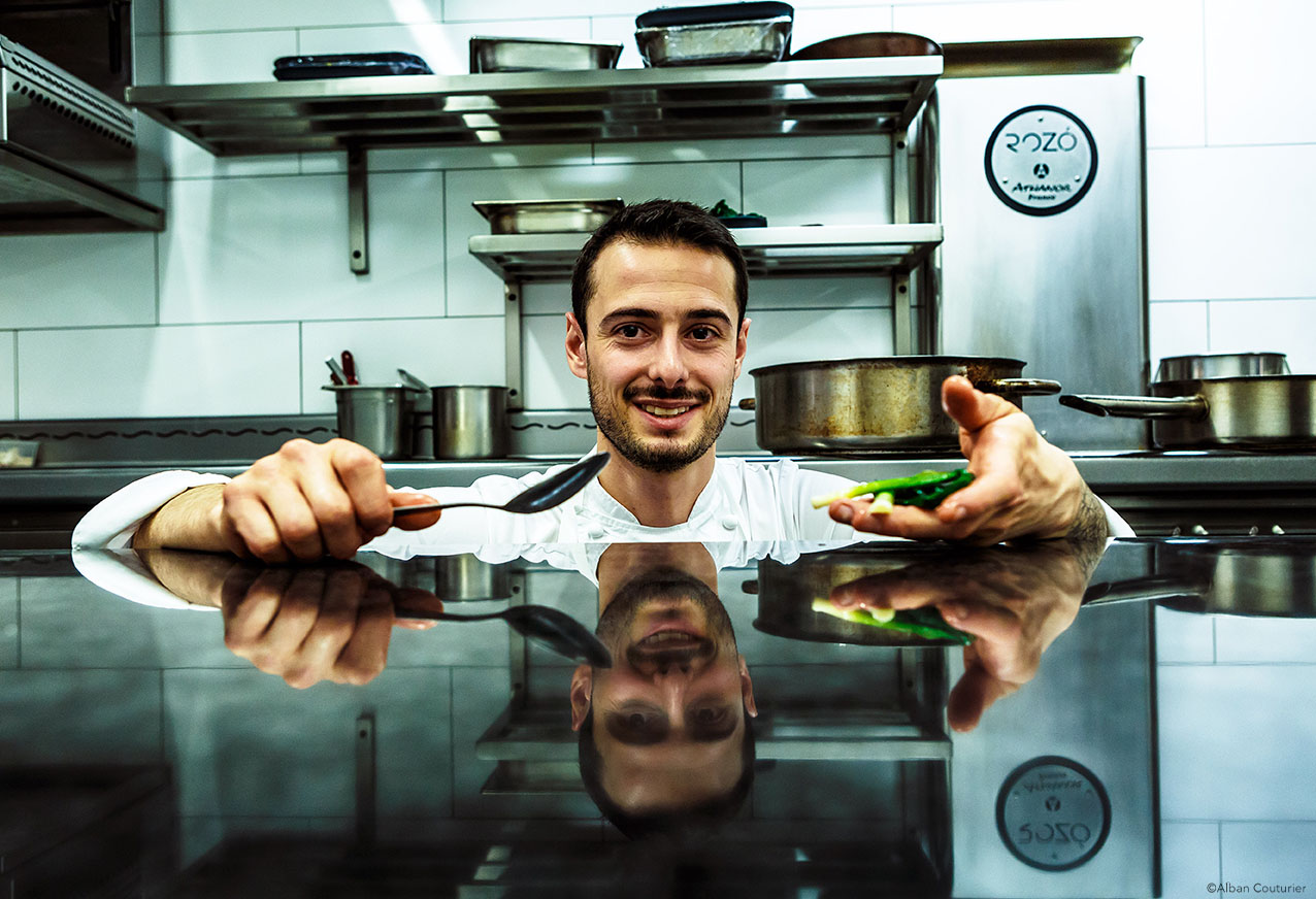 Portrait du Chef Diego Delbecq, restaurant ROZO, Lille, pour le magazine Le Point ©Alban Couturier