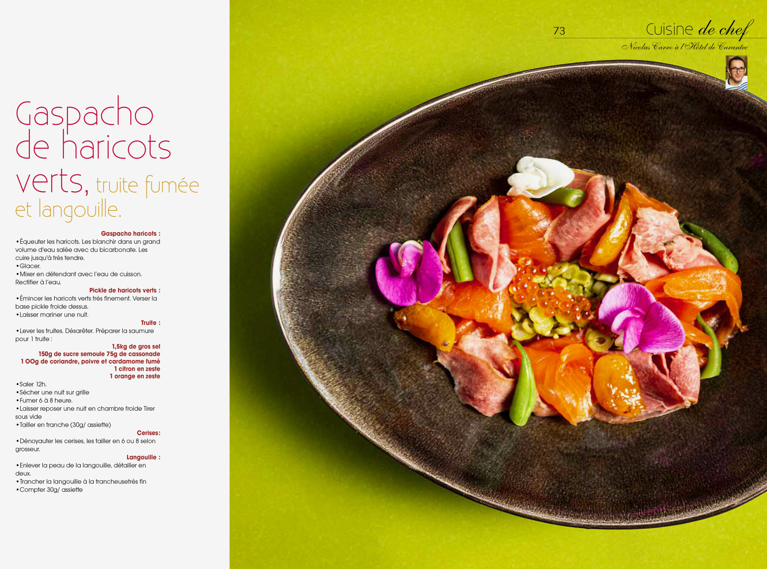 Magazine Cuisine a&d, numero 68, reportage sur le chef et ami Nicolas Carro, je signe ici texte, portraits et recettes ©Alban Couturier