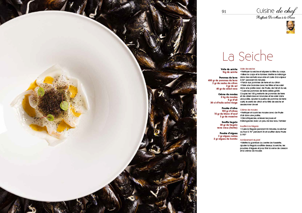 Magazine Cuisine a&d, numero 69, reportage sur le chef et ami Raffaele De Mase, je signe ici texte, portraits et recettes ©Alban Couturier