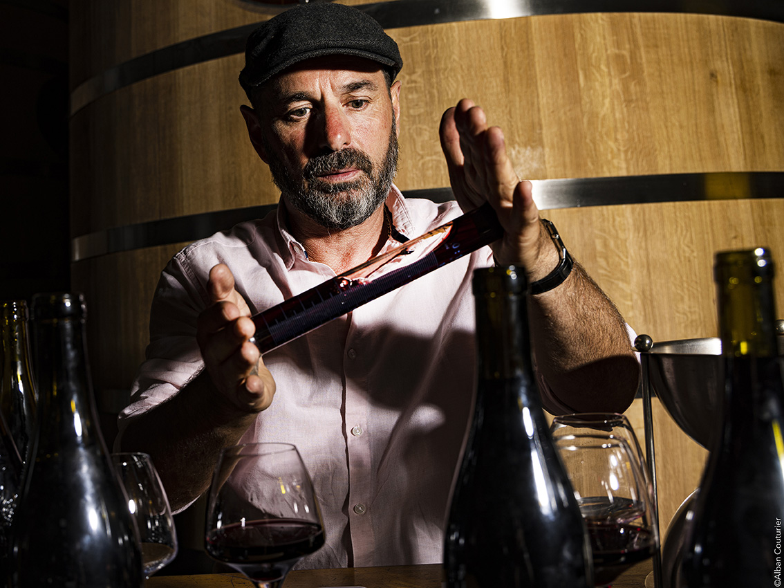 Portrait de l'ami Xavier Vignon, créateur de vins, pour l'agence Hotshop, accompagné par la direction artistique de l'ami Christophe Gonzales ©Alban Couturier