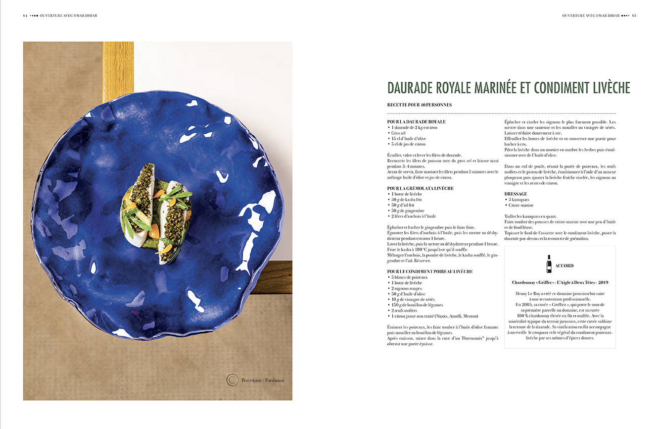 Portrait et recettes du chef Omar Dhiab, au sein de son restaurant Eponyme, pour le Thuries Magazine, decembre 2022 ©Alban Couturier,