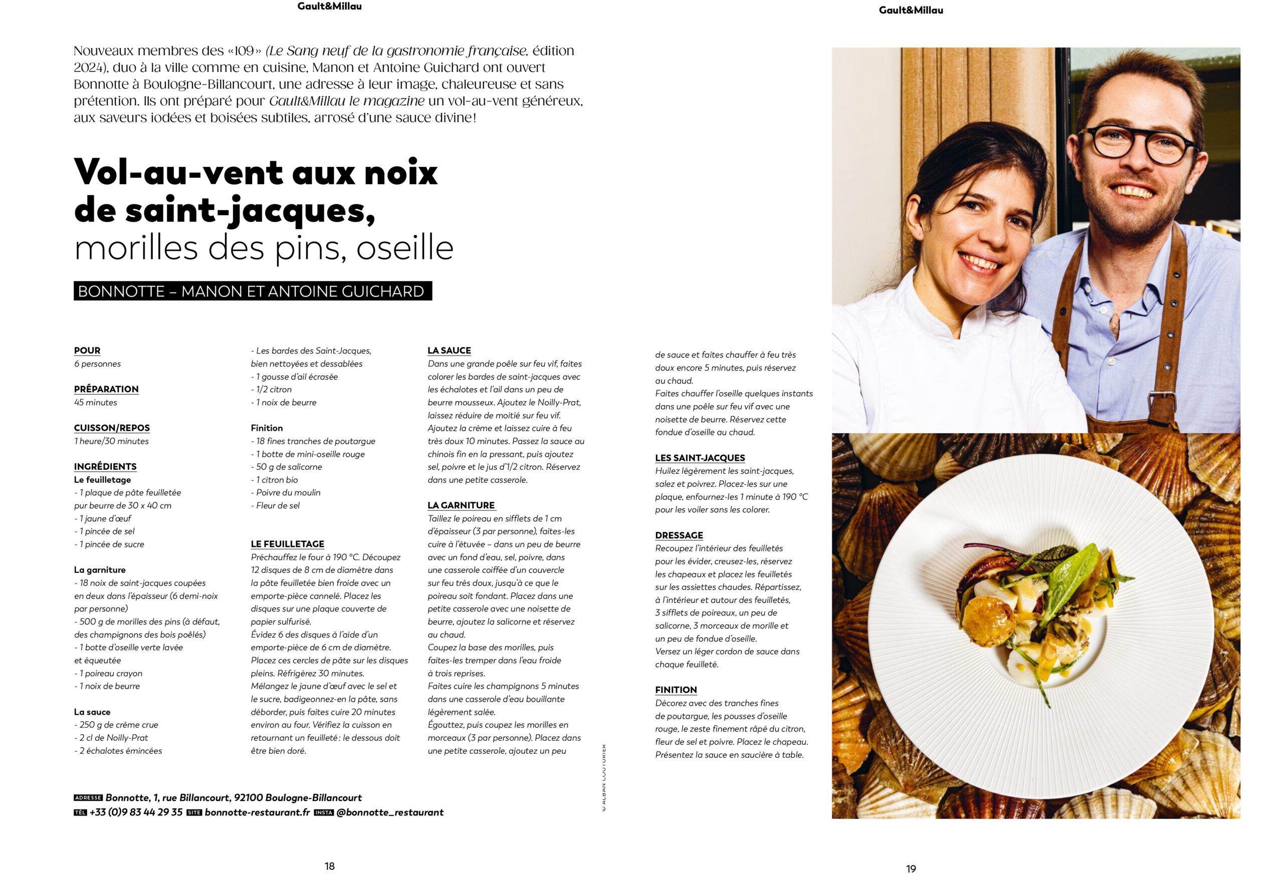 Vol au vent, restaurant Bonnotte, BoulognGault et Millau Magazine, 2024 réalisation Portrait et recette ©Alban Couturier